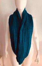 HEMA petrol blauw shawl sjaal knit breisel gebreid zgan, Hema, Verzenden, Gedragen, Sjaal