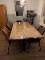 Teakhouten eettafel met glasplaat - 220x100cm, Ophalen, 100 tot 150 cm, Glas, 200 cm of meer