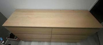 IKEA Malm Ladekast 6 lades 160 cm eikenfineer - afbeelding 2