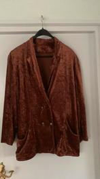Vintage zgan Velourse Colbertjasje maat46 orig jaren 70, Bruin, Maat 46/48 (XL) of groter, Ophalen of Verzenden, Jasje