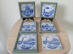12 Antieke landelijke tegels Delfts Blauw, 18de/19de eeuws, Ophalen