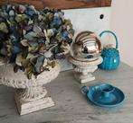 Emaille oude blauw blaker / kaarsenstandaard, Ophalen of Verzenden