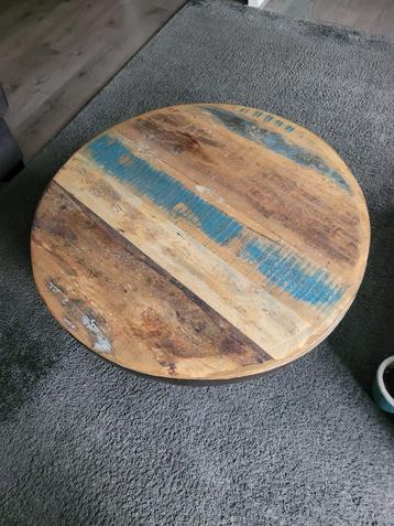 Leuke ronde salontafel van sloophout - Loods 5 beschikbaar voor biedingen