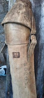 Stoffen met lederen granaatdraager met riempje., Ophalen of Verzenden, Landmacht, Overige gebieden, Kist of Geocache