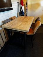 Mango houten bartafel + stoelen, Huis en Inrichting, Tafels | Eettafels, Ophalen, 50 tot 100 cm, 100 tot 150 cm, Zo goed als nieuw