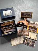 Perfec scope oude antieke stereokijker + doos foto's, Verzamelen, Ophalen of Verzenden, Voor 1940, Zo goed als nieuw