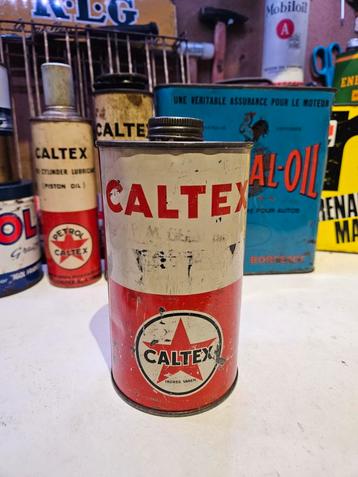 Vintage Caltex Olieblik garageblik verzamelblik  beschikbaar voor biedingen