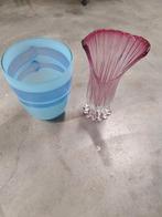 2 glazen vazen, Huis en Inrichting, Woonaccessoires | Vazen, Ophalen, Zo goed als nieuw, Overige kleuren, Glas