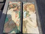 Alphonse Mucha Primrose & Feather Art Nouveau Prints, Ophalen of Verzenden