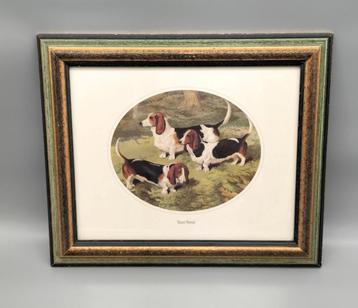 Kunstafdruk 'Basset Hounds' van originele Engelse school beschikbaar voor biedingen