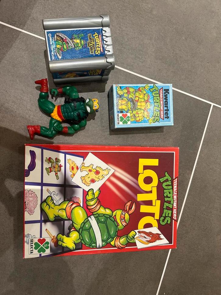 Ninja Turtles kwartet, lotto, turtle chain, actie figuur, Kinderen en Baby's, Speelgoed | Overig, Gebruikt, Jongen of Meisje, Ophalen of Verzenden
