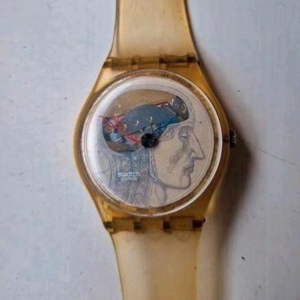 Swatch Artist Limited Edition "TICKING BRAIN" Jo Whaley., Sieraden, Tassen en Uiterlijk, Horloges | Heren, Zo goed als nieuw, Kunststof