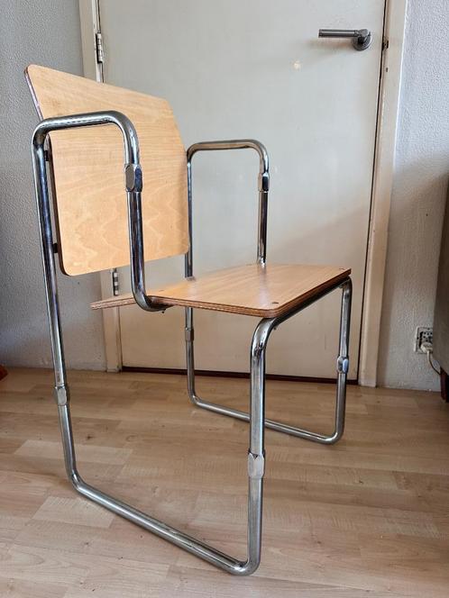 Rietveld Hopmi stoel buizen stoel Hopmi chair design stoel, Huis en Inrichting, Stoelen, Nieuw, Eén, Hout, Metaal, Overige kleuren
