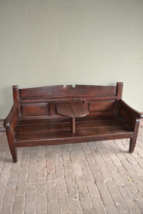 Prachtige antieke eiken houten verandabank, stationsbank., Tuin en Terras, Tuinbanken, Gebruikt, Hout, Verzenden