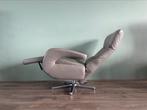 Nette grijze leren relax fauteuil / relaxstoel op stervoet, Ophalen, Nvt, Nvt, Nvt