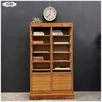 Oude dubbele roldeurkast kast archiefkast Boekenkast, Ophalen, Gebruikt, Vintage, 50 tot 100 cm