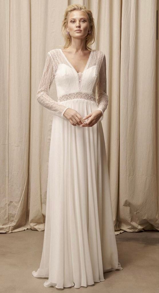 Rembo Styling MCDREAMY Trouwjurk - Bohemian Chic, Ophalen of Verzenden, Gedragen, Wit, Trouwjurk