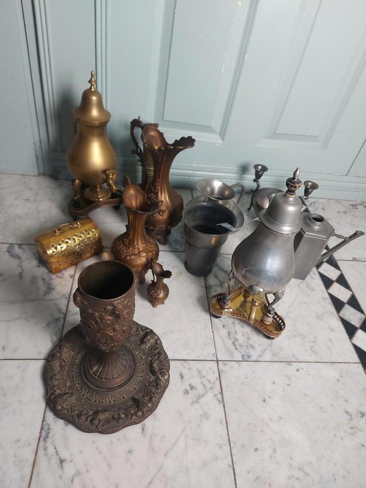 Divers metaal - tin koper, Antiek en Kunst, Antiek | Tin, Ophalen of Verzenden