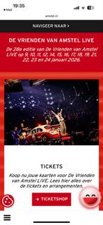 Tickets VVAL 4x 3e rang zitplaatsen, Tickets en Kaartjes, Concerten | Overige, Twee personen, Januari