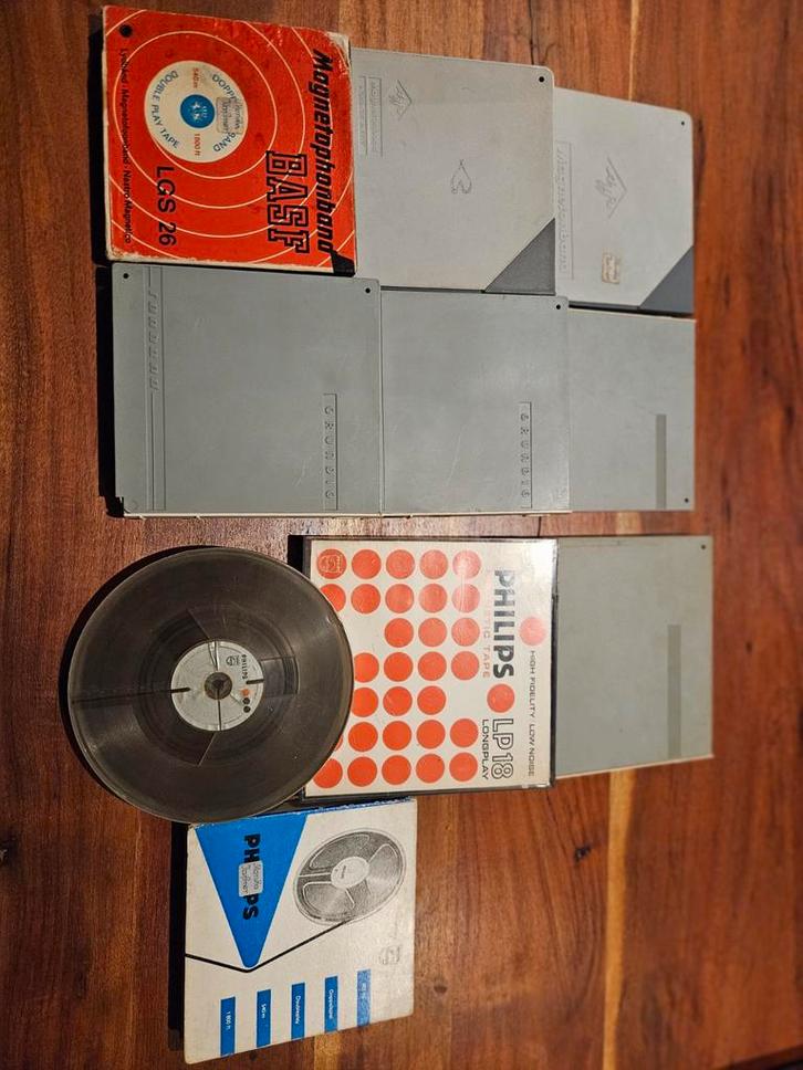 Vintage Magnetische Banden - BASF, Philips, Grundig, Audio, Tv en Foto, Bandrecorders, Bandrecorder, Met banden, Ophalen of Verzenden