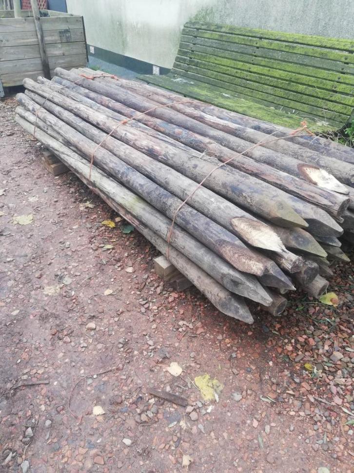 Weidepalen boompalen palen 300cm v/a €4,75, Tuin en Terras, Palen, Balken en Planken, Gebruikt, Palen, 250 cm of meer, Ophalen