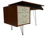 Vintage Tijsseling Bureau Design jaren 60 teak fineer, Huis en Inrichting, Bureaus, Vintage, Gebruikt, Vintage, Vintage