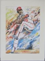 ingelijste litho ´  Honkbal  " van Angelique vd Born € 35, Ophalen of Verzenden, Nieuw