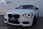 BMW 120d AUT. 220pk M-Sport 2014 Alpinweiss Schuifdak Leder, Achterwielaandrijving, Zwart, 4 cilinders, Wit