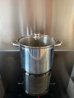 RVS Kookpan 8 liter met Glasdeksel - diameter 23 cm, Huis en Inrichting, Keuken | Potten en Pannen, Kookpan of Snelkookpan, Gebruikt