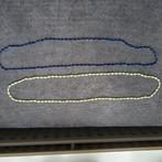 Plastic halskettingen blauw en wit VINTAGE uit jaren '70/'80, Ophalen of Verzenden, Gebruikt, Blauw, Kunststof