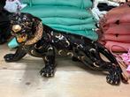 Panter van porselein met 24kt bladgoud en swarovski stenen, Ophalen of Verzenden, Nieuw, Dier