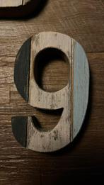 Houten huisnummer 9 of 6, Huis en Inrichting, Woonaccessoires | Tekstborden en Spreuken, Ophalen of Verzenden