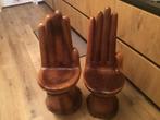 2 Vintage Handcrafted Wooden Carved Chair, Ophalen