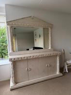 Prachtig klassiek dressoir/sideboard met spiegel (steenlook), Ophalen, Overige materialen, Met deur(en), 100 tot 150 cm