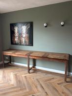 Antieke houten franse schoolbank, Ophalen