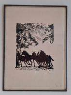 Litho schilderij, paarden, Zweeds, Antiek en Kunst, Kunst | Litho's en Zeefdrukken, Ophalen of Verzenden