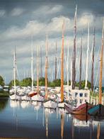 Te koop op canvas met olieverf geschilderd kunstwerk, Antiek en Kunst, Ophalen