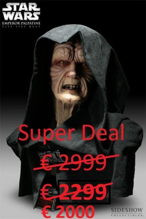 HOT DEAL Sideshow Palpatine LifeSize Bust signed Ian McDiarm, Verzamelen, Star Wars, Zo goed als nieuw, Actiefiguurtje, Ophalen