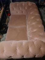 Chesterfield bank 2/3 zits velvet poeder roze, Overige materialen, Chesterfield, Gebruikt, 75 tot 100 cm