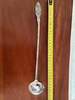 Sierlijke antieke lange verzilverde pollepel voor bowl/punch, Ophalen of Verzenden, Zilver