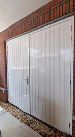 Dubbele geisoleerde garagedeur met kozijn (DTS dorpel), Doe-het-zelf en Verbouw, Deurkozijn, Hout, Ophalen, 225 cm of meer