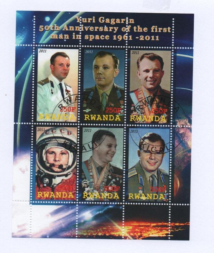 Space - Rwanda 2011 - Gestempeld used, Postzegels en Munten, Postzegels | Thematische zegels, Gestempeld, Vliegtuigen, Verzenden