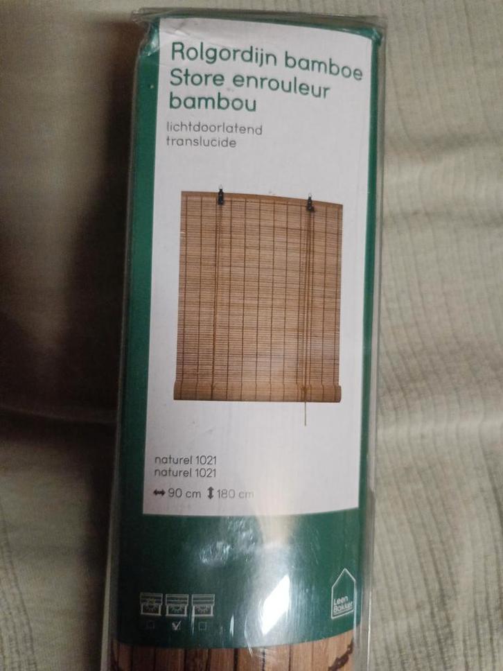Bamboe rolgordijn, Huis en Inrichting, Stoffering | Gordijnen en Lamellen, Zo goed als nieuw, 150 tot 200 cm, 50 tot 100 cm, Bruin