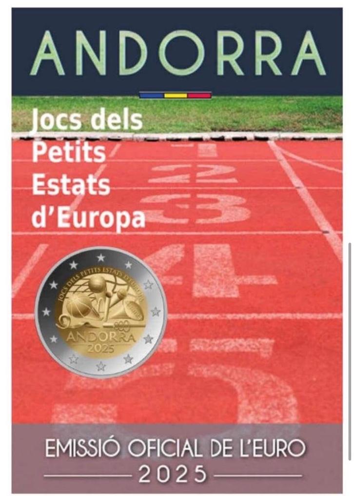 2 euro Andorra “Spelen van de kleine staten Europa’’ BU 2025, Postzegels en Munten, Munten | Europa | Euromunten, Losse munt, 2 euro