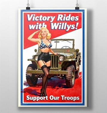 Willys Jeep sexy Pin Up Propaganda Poster #3 beschikbaar voor biedingen