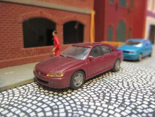 Peugeot 406 - Herpa rood-metallic, Hobby en Vrije tijd, Modelauto's | 1:87, Gebruikt, Ophalen of Verzenden