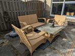 Tuinset zonder Kussens, Tuin en Terras, Ophalen, 5 zitplaatsen, Gebruikt, Rotan