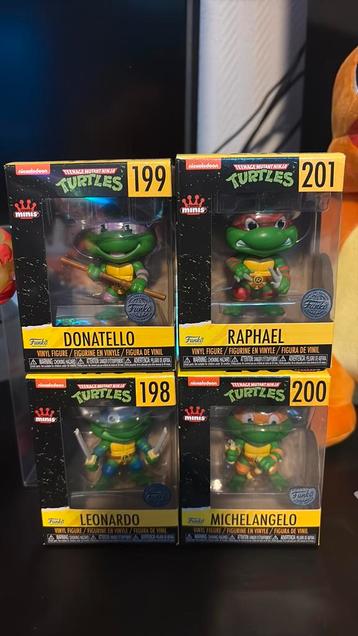 Funco mini figurines ninja turtles 198/199/200/201 beschikbaar voor biedingen