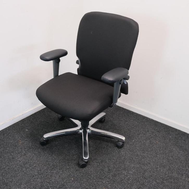 Haworth Comforto 77, Bureaustoel, Nieuwe stoffering, Chroom, Huis en Inrichting, Bureaustoelen, Gebruikt, Bureaustoel, Zwart, Ergonomisch
