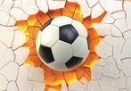 Voetbal op muur 3D fotobehang Oranje Wit, EK, Voetbalkamer, Kinderen en Baby's, Kinderkamer | Inrichting en Decoratie, Verzenden